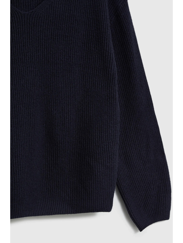 Moodo Суитшърт с прост модел тъмносин Moodo