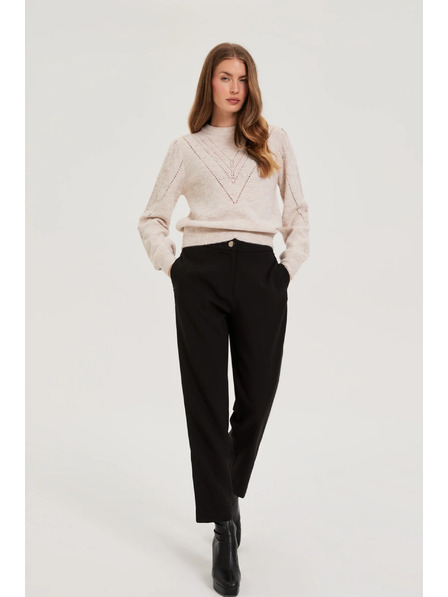 Moodo Бежов суитшърт с обемни ръкави Moodo