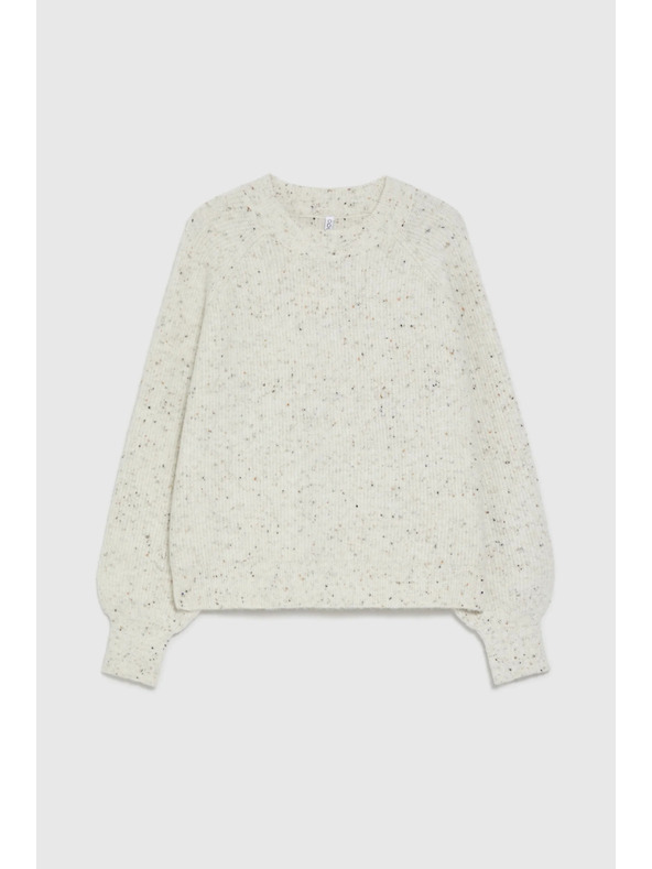 Moodo Суитшърт с прост крой в екрю Moodo