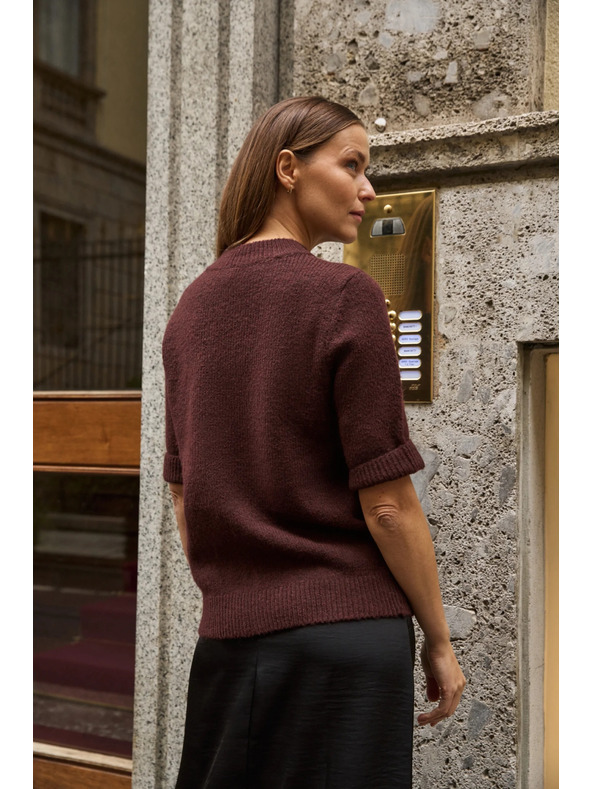 Moodo Бордо суитшърт с къси ръкави Moodo