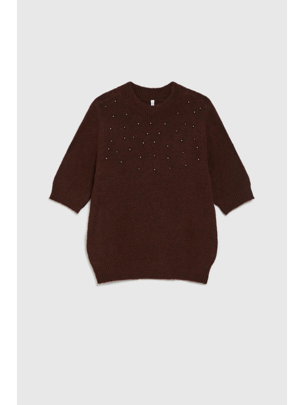 Moodo Бордо суитшърт с къси ръкави Moodo