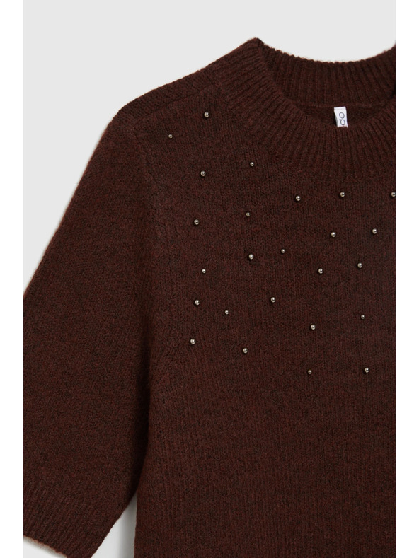 Moodo Бордо суитшърт с къси ръкави Moodo