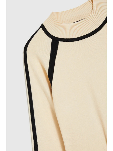 Moodo Бежов суитшърт с полувисока яка Moodo