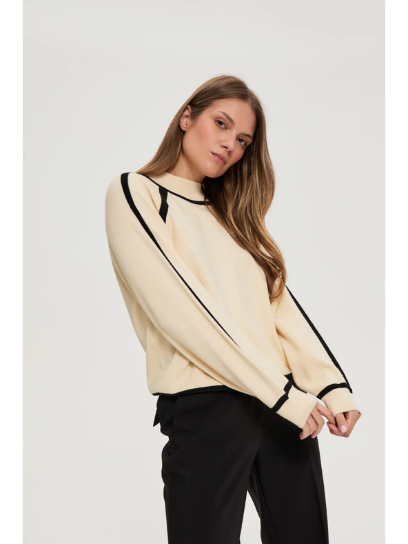 Moodo Бежов суитшърт с полувисока яка Moodo