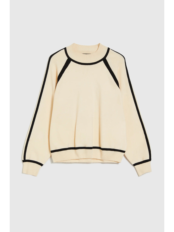 Moodo Бежов суитшърт с полувисока яка Moodo