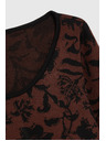 Moodo Кафяв суитшърт с растителен десен Moodo