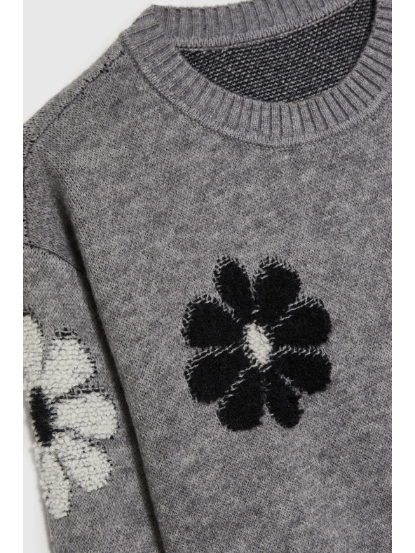 Moodo Сив суитшърт с цветен десен Moodo