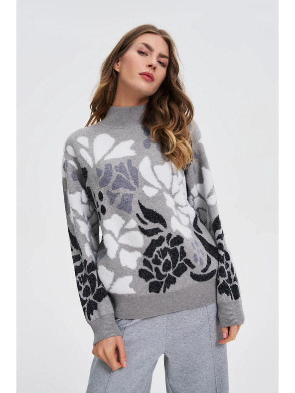 Moodo Сив суитшърт с висока яка Moodo