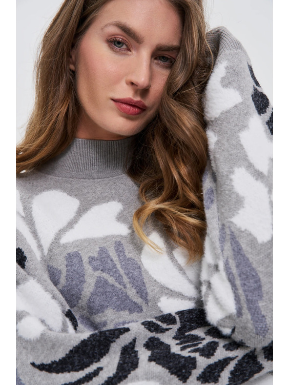 Moodo Сив суитшърт с висока яка Moodo