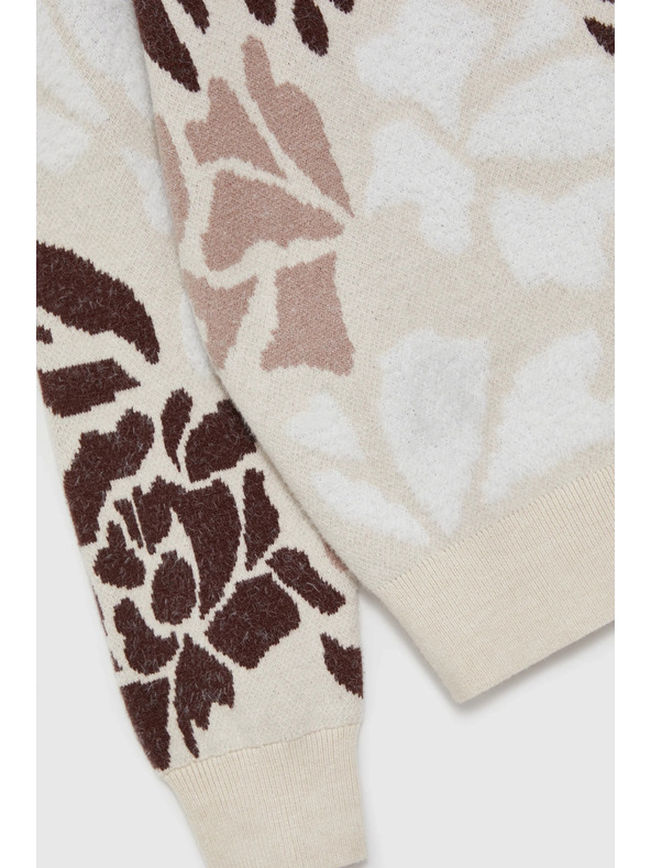 Moodo Десенован бежов суитшърт Moodo