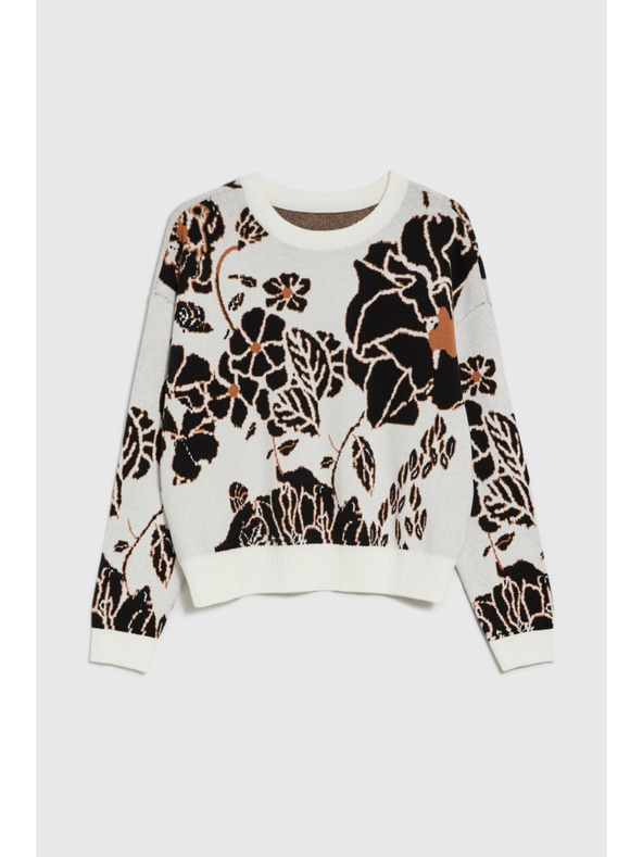 Moodo Бежов суитшърт с цветя Moodo