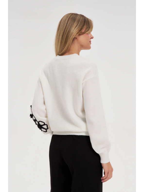 Moodo Бял суитшърт с апликация Moodo