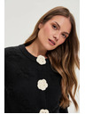 Moodo Черен кардиган с цветна апликация Moodo