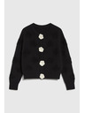 Moodo Черен кардиган с цветна апликация Moodo