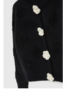 Moodo Черен кардиган с цветна апликация Moodo