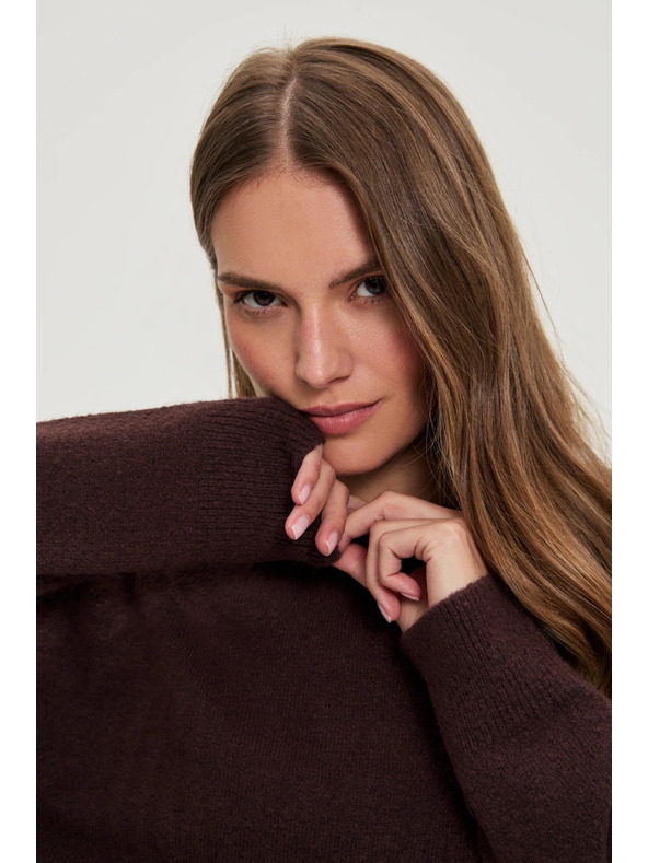 Moodo Гладък кафяв суитшърт Moodo