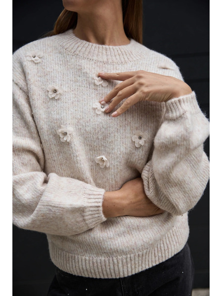 Moodo Бежов суитшърт с апликация Moodo