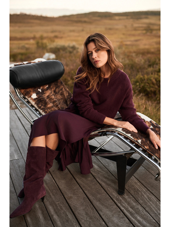 Moodo Гладък суитшърт в бордо Moodo