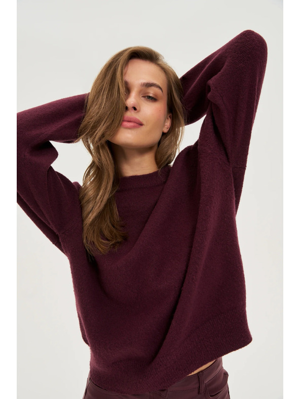 Moodo Гладък суитшърт в бордо Moodo