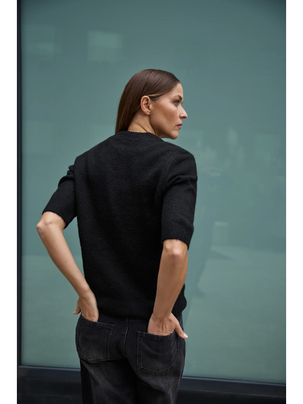 Moodo Черен суитшърт, украсен с мъниста Moodo