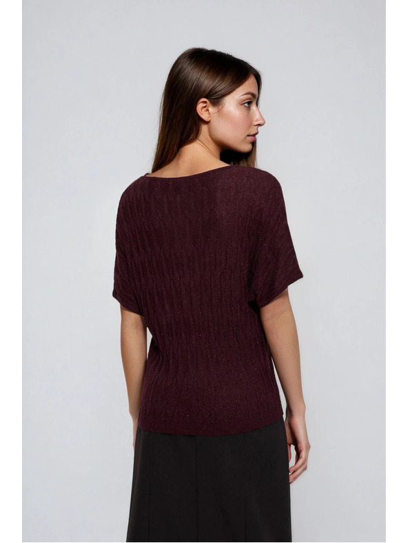 Moodo Кафяв суитшърт с къси ръкави Moodo