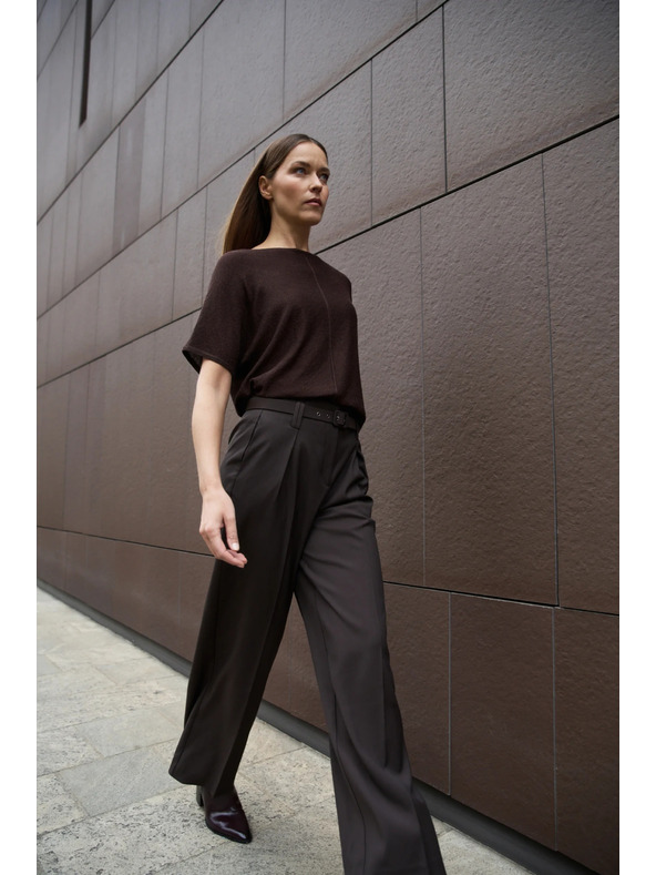 Moodo Кафяв суитшърт с къси ръкави Moodo