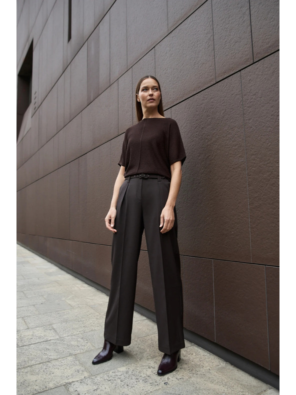 Moodo Кафяв суитшърт с къси ръкави Moodo