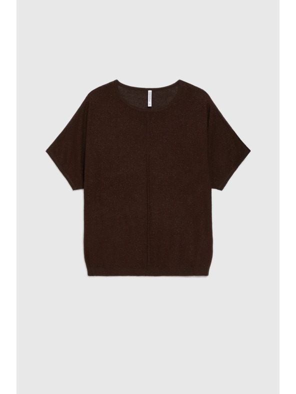 Moodo Кафяв суитшърт с къси ръкави Moodo