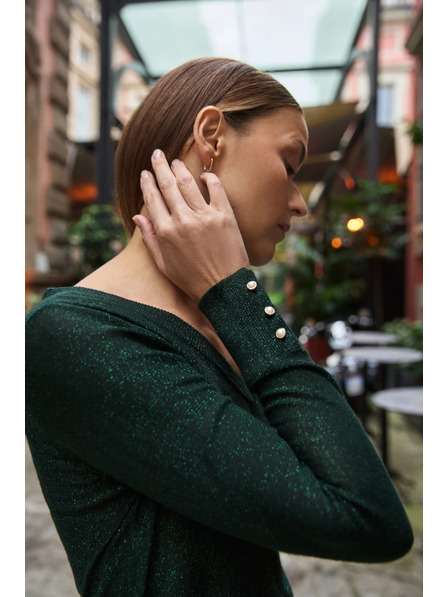 Moodo Зелен суитшърт с металическо влакно Moodo