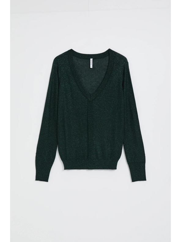 Moodo Зелен суитшърт с металическо влакно Moodo