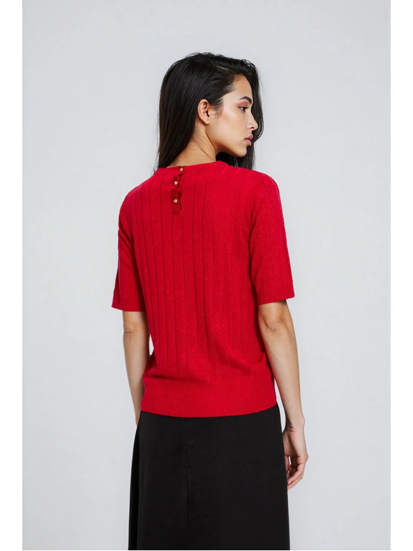 Moodo Червен суитшърт с къси ръкави Moodo