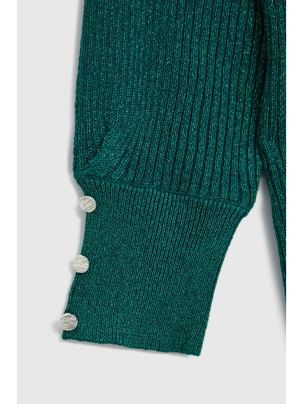 Moodo Зелен суитшърт с обемни ръкави Moodo