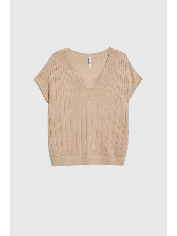 Moodo Суитшърт с къси ръкави бежов Moodo