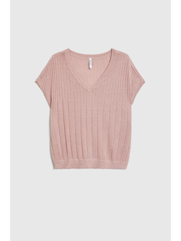 Moodo Розов суитшърт с къси ръкави Moodo