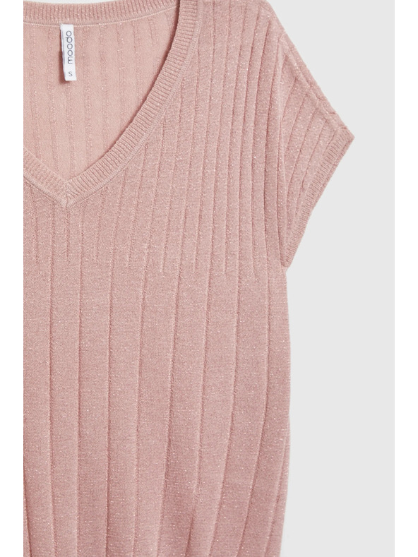 Moodo Розов суитшърт с къси ръкави Moodo