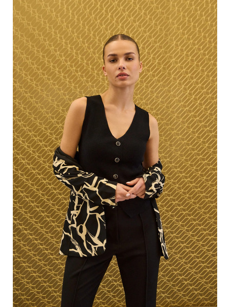 Moodo Плетена черна жилетка Moodo