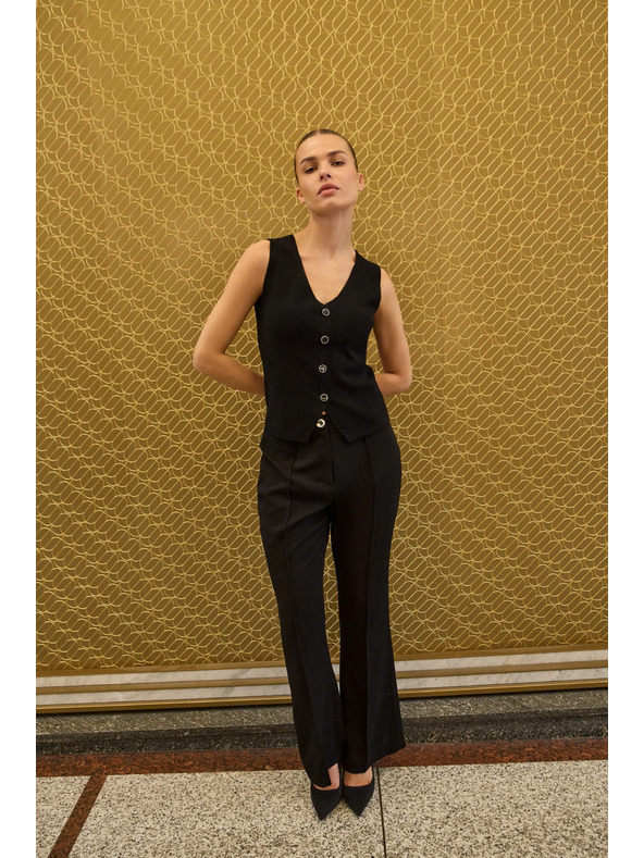 Moodo Плетена черна жилетка Moodo