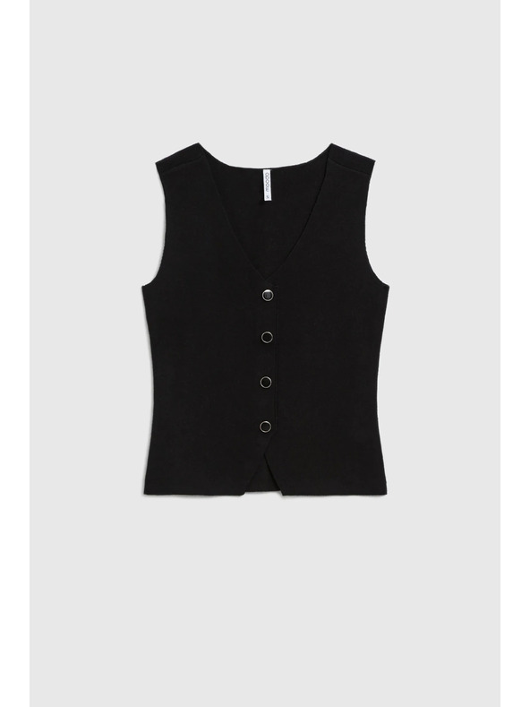 Moodo Плетена черна жилетка Moodo