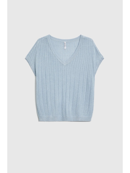 Moodo Светлосин суитшърт с къси ръкави Moodo