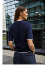 Moodo Тъмносин суитшърт с къси ръкави Moodo