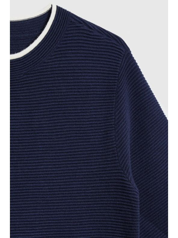 Moodo Тъмносин суитшърт с къси ръкави Moodo