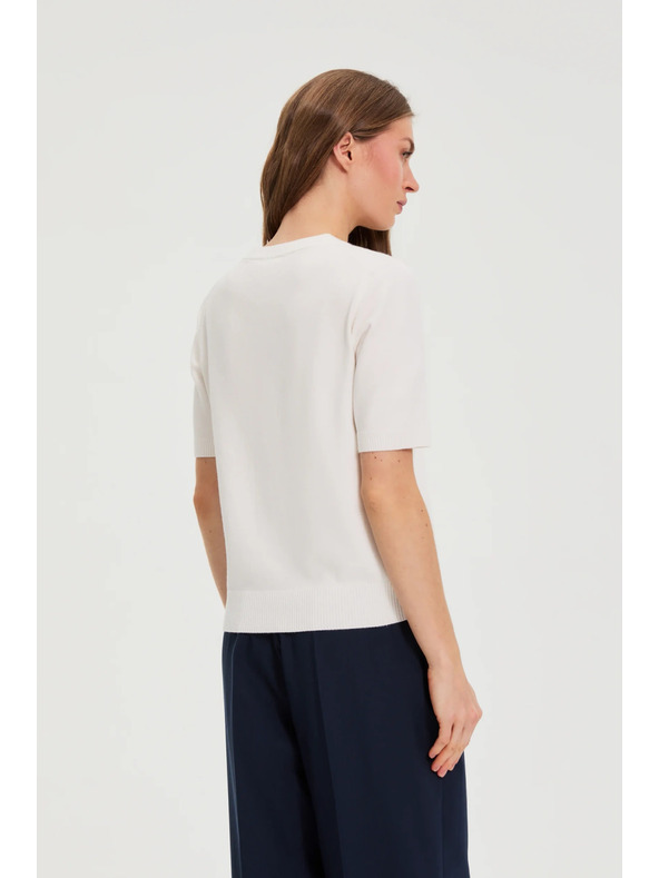 Moodo Суитшърт с къси ръкави бял Moodo