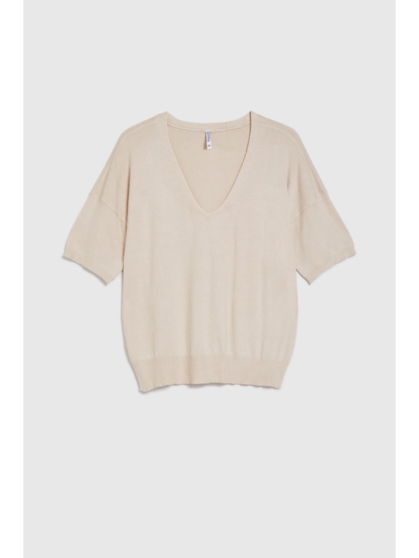 Moodo Суитшърт с къси ръкави бежов Moodo