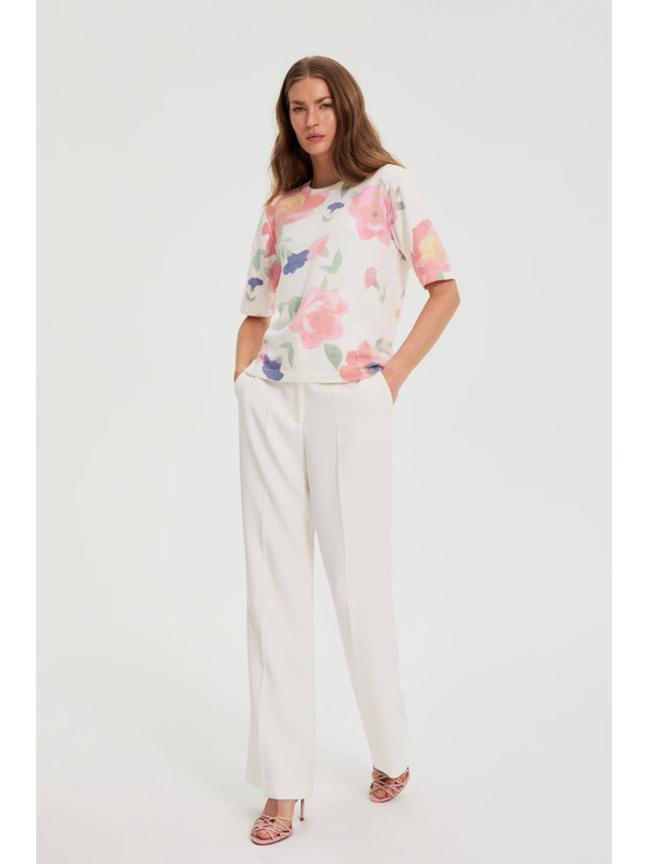 Moodo Суитшърт с цветен принт бял Moodo