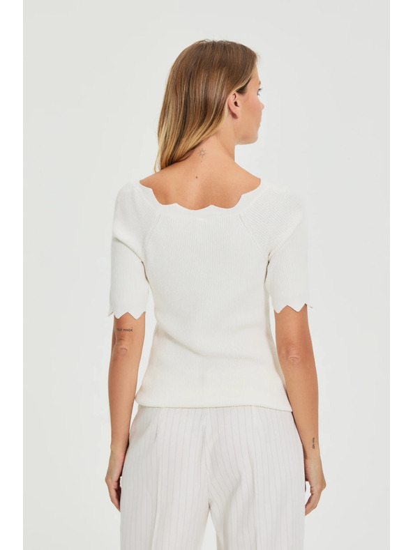 Moodo Прилепнал бял суитшърт Moodo