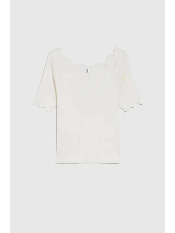 Moodo Прилепнал бял суитшърт Moodo