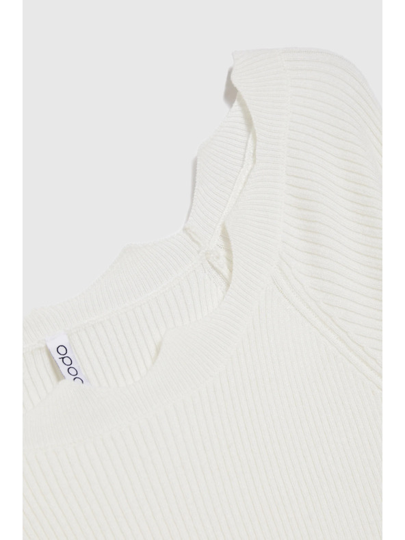 Moodo Прилепнал бял суитшърт Moodo