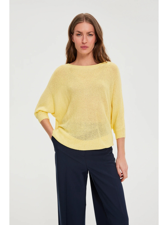 Moodo Тънък суитшърт жълт Moodo