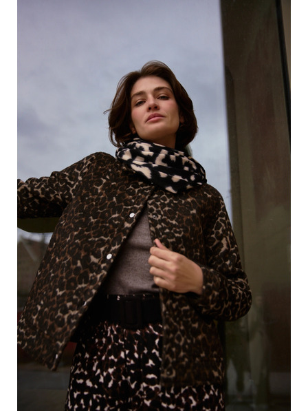 Moodo Кремав шал с леопардов принт Moodo