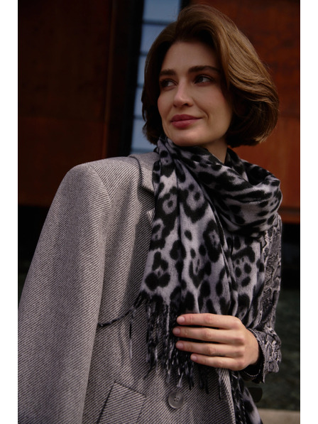 Moodo Шал в леопардов принт сив Moodo